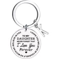 thumbnail image 1 of pstuiky Keychain Rings to My Daughter Message Keychain Stainless Steel Initial Last Name 26 Letter Family Inspirational Keychain, 1 of 1