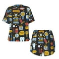 thumbnail image 5 of Picia Teeth Pajamas Sets for Women Soft Short-Sleeved Pjs with Lounge Shorts Two Piece Sleepwear-Medium, 5 of 9