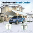 thumbnail image 4 of Quictent 10X20ft Upgraded Heavy Duty Carport Car Canopy Party Tent with Reinforced Steel Cables-White, 4 of 10