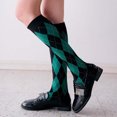 thumbnail image 3 of ZUARFY Women Cotton Knee High Socks Preppy Style Vintage Argyle Plaid Print Stockings, 3 of 19