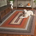 thumbnail image 6 of SAFAVIEH Braided Tendrils Striped Machine Washable Reversible Area Rug, Brown/Rust, 5' x 8', 6 of 18