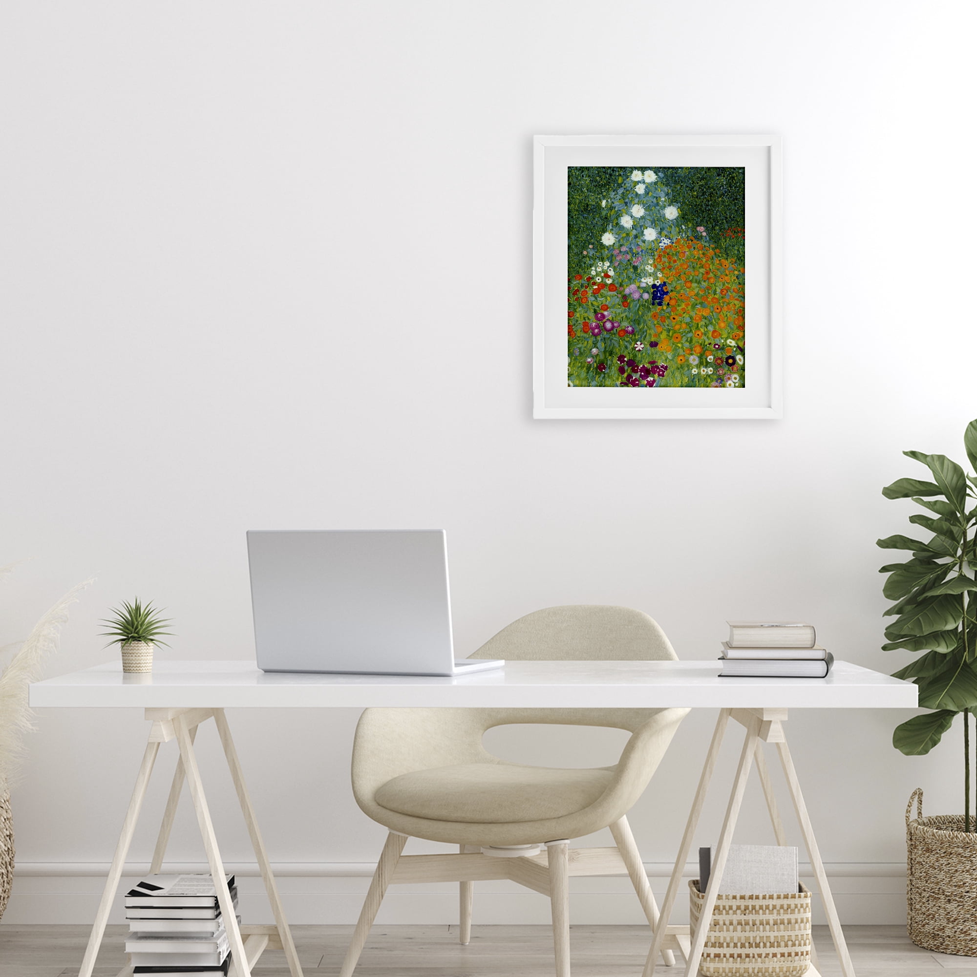 Stupell Industries Farm Garden Classic Klimt White Framed Print Under Glass, design by Vintage Hustle