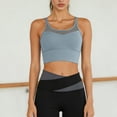 thumbnail image 6 of idosla Womens Crop Tank Tops with Built in Bras Breathable Wrap Ruched Athletic Workout Yoga Sleeveless Tops (Blue, M), 6 of 6