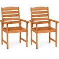 thumbnail image 1 of Costway Patio Chairs Set of 2 with Inclined Backrests and Slatted Seats for Deck, 1 of 10