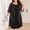 *Black, variant on Women's Plus Size Sequin Round Neck 3/4 Sleeve Lace Overlay Midi Dress,Casual Loose Layered Short Dress Black,Women's Plus XL