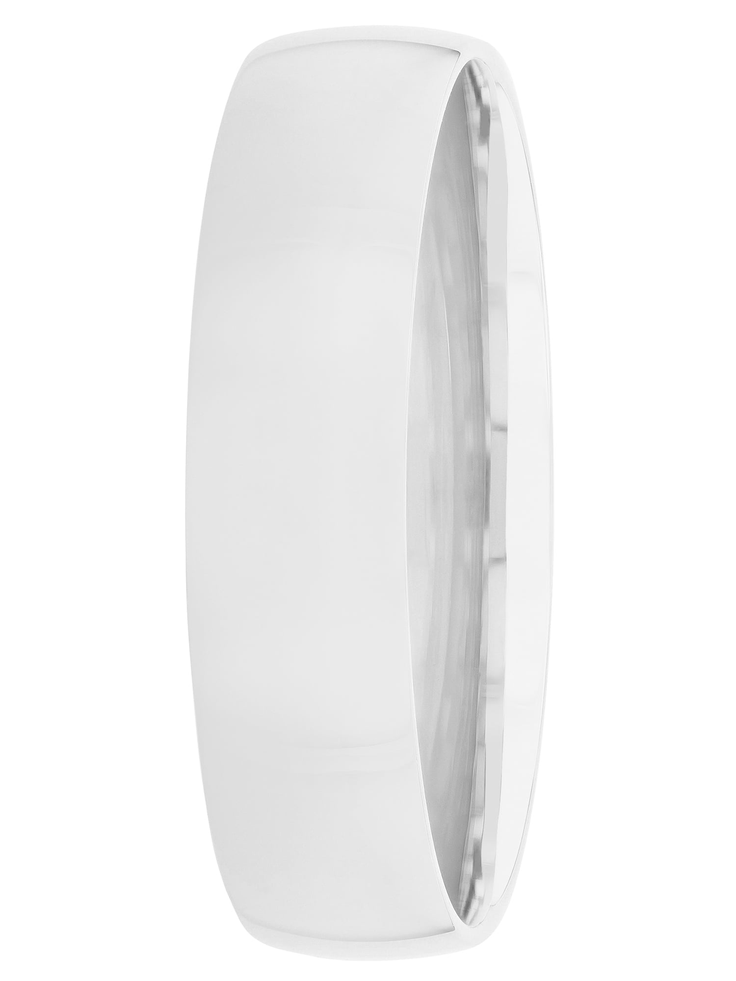 14k White Gold Polished Semi-Comfort Fit 5 mm Ring - Wedding Band