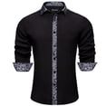 thumbnail image 2 of Camisa de vestir Barry.Wang negra para hombre de manga larga de negocios, 2 of 5