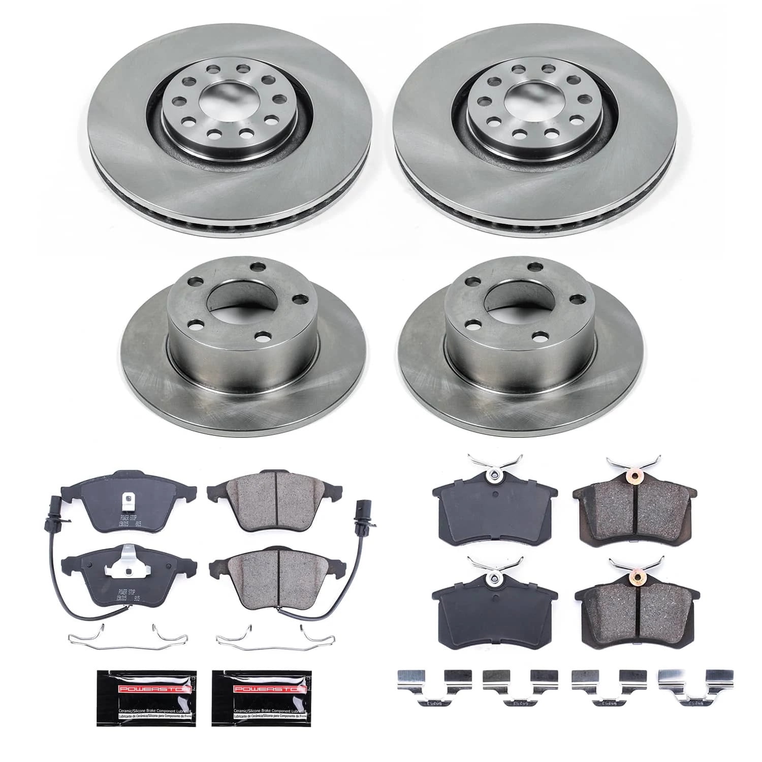 PowerStop Front and Rear Stock Replacement Brake Pad and Rotor Kit Fits: AUDI Select Models KOE9175