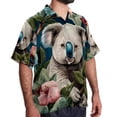 thumbnail image 2 of Koala Men's Short Sleeve Spread Collar Button Down Beach Print Casual Shirts, 2 of 6