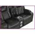 thumbnail image 5 of Modern 2-Piece Power Reclining Living Room Set with Faux Leather, LED Lights, Bluetooth & USB - Black, 5 of 18