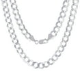 thumbnail image 2 of Nuragold 10K Real White Gold Solid Cuban Curb Link Chain Necklace 16"-30" (2mm-7mm) Italian Jewelry for Men & Women, 2 of 21
