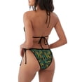 thumbnail image 3 of Ratiio Jungle Leopard Yellow Pattern Women's Two Piece Bikini Swimsuit - Adjustable Tie Bikini Set Sexy & Comfortable Beach Swimwear, 3 of 7