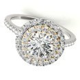thumbnail image 2 of Mauli Jewels Engagement Rings for Women 0.75 Carat Halo Two-Tone Unique Design Diamond Engagement Ring 4 prong 14k Solid Yellow & White Gold, 2 of 6