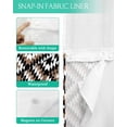 thumbnail image 3 of No Hook Shower Curtain with Snap in Liner, Boho Moroccan Brown Black and White Geometric Hotel Shower Curtains for Bathroom, Washable Shower Curtain Liner Set with Mesh Top Window, 72”x78”, 3 of 6