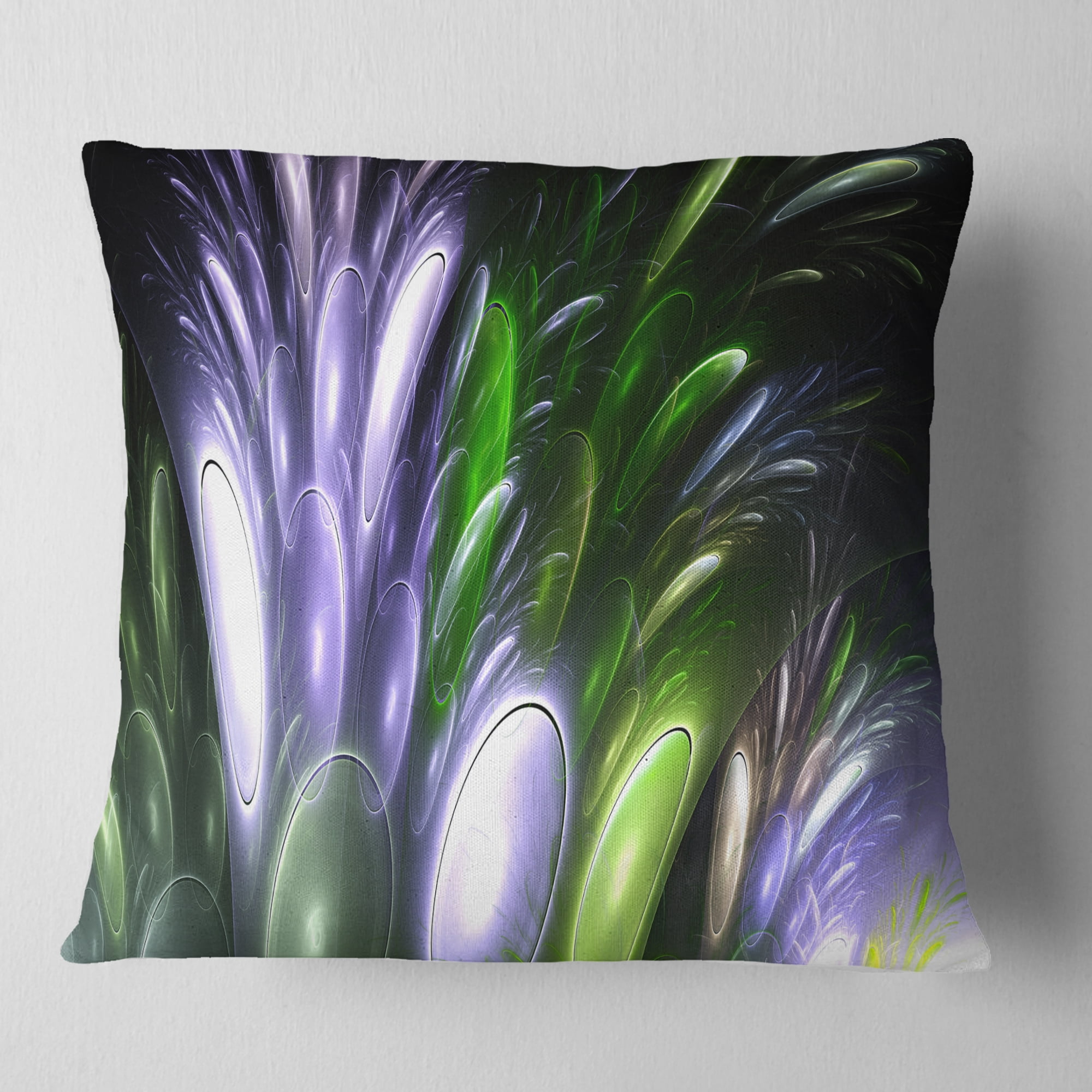 Designart Mysterious Psychedelic Flower - Abstract Throw Pillow - 16x16