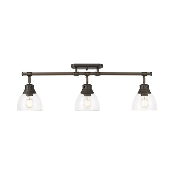 Duncan 3-Light Semi-Flush - Track Light in Rubbed Bronze with Clear Glass