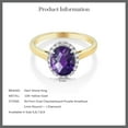 thumbnail image 5 of Gem Stone King 10K Two-Tone Gold Checkerboard Amethyst and Diamond Women Halo Engagement Ring 1.50 Ct, 5 of 5