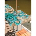 thumbnail image 2 of Outdoor Tablecloth with Umbrella Hole for Patio/Picnic/Party/Camping, Ocean Blue Octopus Waterproof Table Cloth Square Cover Washable, Coastal Anchor Sea Boat Retro World Map (60"x 60"), 2 of 8