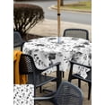 thumbnail image 5 of Outdoor Tablecloths with Umbrella Hole & Zipper, Black Gray Wildflower 54x54 Inch Square Tablecloths, Classic Florals Farmhouse Botanical Waterproof Table Cloth, Patio/Pool/Picnic Table Covers, 5 of 8