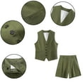 thumbnail image 5 of LYMAYTER Women Linen Cotton Vest Outfits Summer Sleeveless Tank Tops + Loose Shorts Set XS-XL, 5 of 9