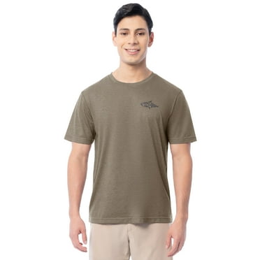 Fish N Vibe Men's Short Sleeve Fishing Performance Outdoor Graphic T-Shirt, Walnut, L