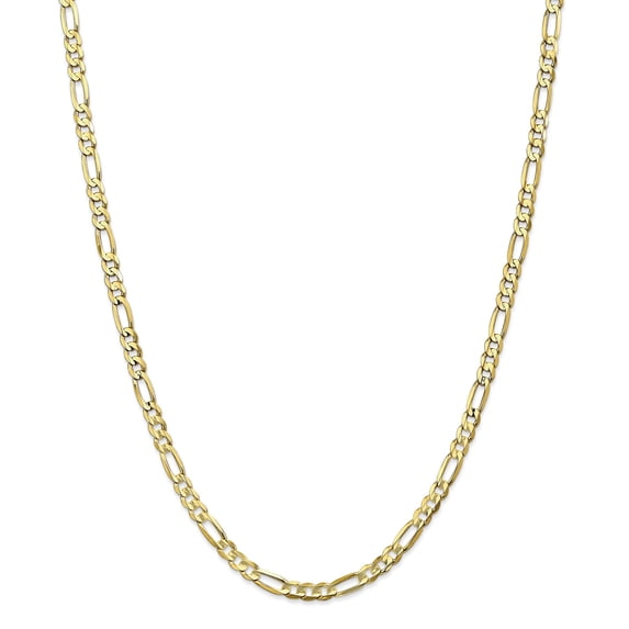 10k 4.5mm Light Concave Figaro Chain in 10k Yellow Gold