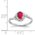 thumbnail image 2 of 14k White Gold Ruby Diamond Ring Birthstone July, 2 of 6