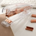 thumbnail image 4 of Eease Rose Gold Desk Stapler Clear Plastic Office Accessory, 4 of 6