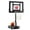3.1-4.1FT Black, variant on Pool Basketball Hoop, Height Adjustable 3.9" to 6.9", Blue PE Frame, Water Base, Includes Air Pump, 8-Inch Rubber Ball, Indoor & Outdoor Use