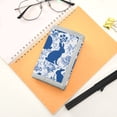 thumbnail image 7 of JIALIOU Nylon Trifold Card Wallet with ID Window Zipper Pocket for Men Women Teen Blue Flower Easter Bunny Silhouette, 7 of 7