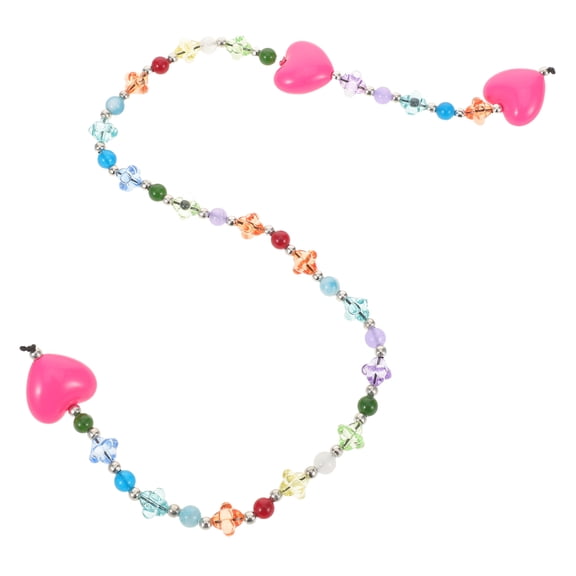 TEHAUX Rosy Heart Bag Charm Pendant Beaded Resin Keyring for Handbag Purse and Car Accessories