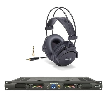 Samson Servo 120a 120-Watt Power Amplifier and SR880 Closed-Back Headphone Bundle