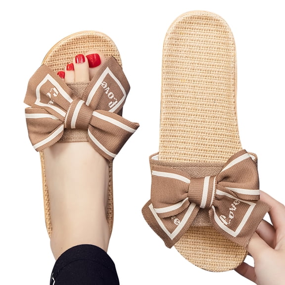 Mostsola Womens Flat Sandals Braided Summer Beach Dressy Shoes Fashion Bowknot Party Sandals