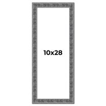 10x28 Frame Silver Black Rustic Sonoma Solid Wood Picture Frame | 1.5 Inch Moulding Width |