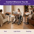 thumbnail image 5 of Kekoy Overbed Table with Wheels, 90° Tilting Tabletop and Adjustable Height, Rolling Hospital Bedside Table for Reading, Laptop Work and Post-Surgery Recovery, 5 of 8