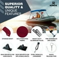 thumbnail image 6 of KNOX 2 Bow Bimini Tops for Boats, Boat Canopy Kit, 600D Canvas, Stainless Steel Bimini Top Hardware, Storage Boot, Fits Most Small Boats & Inflatable Boats, 63" L x 43" H x 39"-55" W (Burgundy), 6 of 7