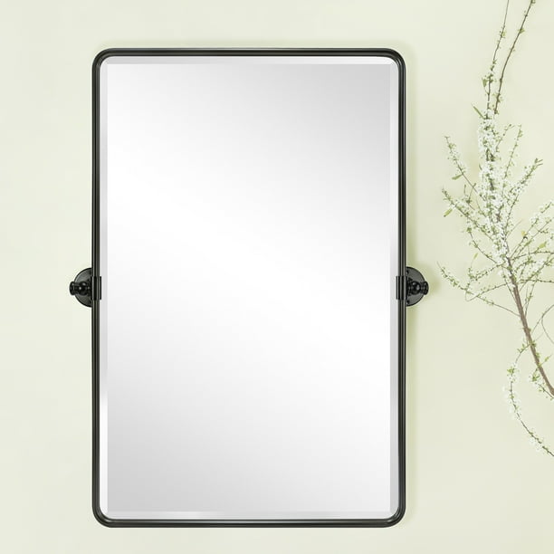 TEHOME Farmhouse Pivot Rectangle Bathroom Mirror Oil Rubbed Bronze