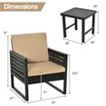 thumbnail image 2 of Gymax 3PCS Rattan Outdoor Bistro Set Patio Conversation Furniture Set w/ Cushions, 2 of 10