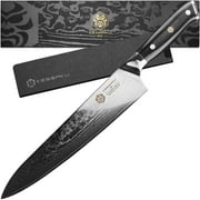 Kessaku Chef Knife - 9.5 inch - Damascus Dynasty Series - Razor Sharp Kitchen Knife - Forged 67-Layer Japanese AUS-10V High Carbon Stainless Steel - G10 Garolite Handle with Blade Guard