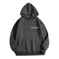 thumbnail image 4 of uvwlwu Womens Minimal Letter Graphic Oversized Hoodie Drop Shoulder Kangaroo Pocket Soft Cozy Fall Street Casual Pullover Sweatshirt,S, 4 of 5