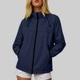 thumbnail image 2 of YDFCWXW Waterproof Rain Jacket Women Lightweight Raincoat for Women Packable Hooded Windbreaker for Outdoor Travel Hiking Dark Blue, 4XL, 2 of 8