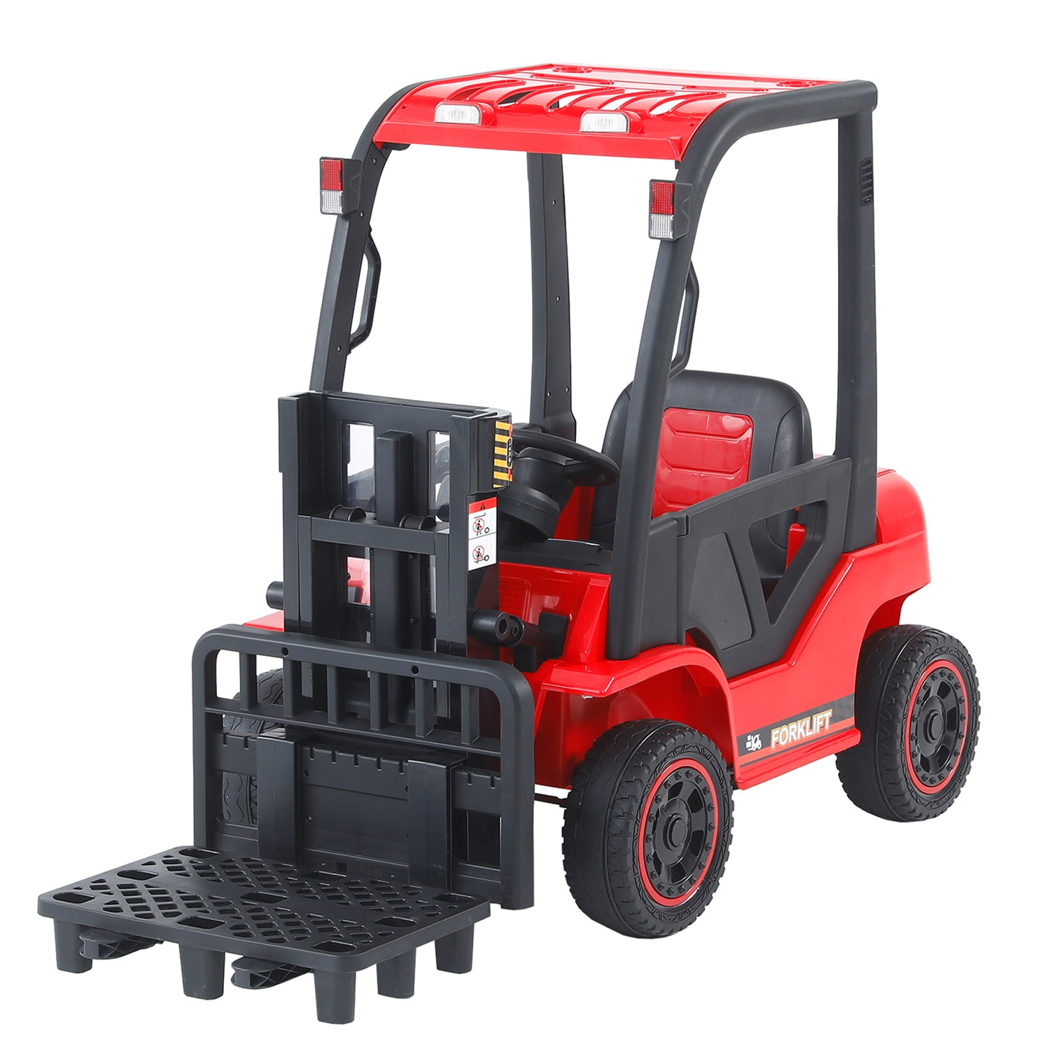 CIPACHO 12V Electric Ride-On Car, Lifting Rod Electricforklift Toy with 3 speeds, Parent Remote Control, Red