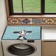 thumbnail image 4 of ZIATUBLES Cow Dasiy Washing Machine Dust Cover Pad Washer and Dryer Top Protector Mat for Laundry Room Kitchen Home Washable Decor Accessories, 24 x 19.7 Inch, 4 of 7