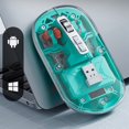 thumbnail image 1 of Ratón inalámbrico Bluetooth de graves, transparente, 3 modos, 2,4 G + Bluetooth 5.0, para portátil/tableta, color verde, 1 of 5