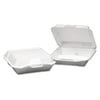 Genpak Foam Hinged Container, 3-Compartment, Jumbo, 10-1/4x9-1/4x3-1/4, White, 100/Bag