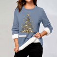 thumbnail image 2 of WEAIXIMIUNG Sweatshirts Femme Arbre de Noël Manches Longues Col Rond Poche Rembourré Pull Chaud, 2 of 5