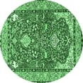 thumbnail image 1 of Ahgly Company Indoor Round Animal Emerald Green Traditional Area Rugs, 4' Round, 1 of 4