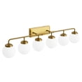 thumbnail image 5 of Deyidn 6-Light Modern Vanity Light, Gold Bathroom Light Fixture with Milk White Glass Globes, 45 Inch Bathroom Wall Sconce for Mirror, 5 of 10