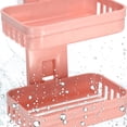 thumbnail image 4 of Unique Bargains 1 Pc Soap Dish Keep Soap Dry Soap Cleaning Storage Drill Free Soap Holder for Bathroom Pink Plastic, 4 of 8