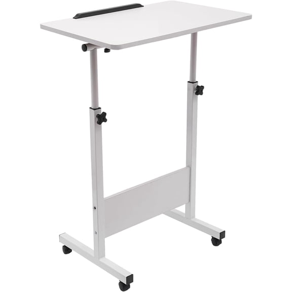 Mobile Standing Desk, Lectern with Wheels, Podium Stand Height Adjustable, Mobile Desk Workstation, Rolling Desk Rolling Computer Cart Laptop Desk Laptop Cart